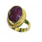 Riyo Indi Ruby 18c Gold Plated Toe Ring Jewelry Sz 7 Gpriru7-34067