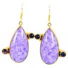 Riyogems Charolite 18kt Gold Plating Jaipur Jewellery L 2.7in Gpecha-112003