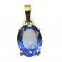 Riyogems A Blue Sapphire Cz Copper 18kt Gold Plated Tiny Pendant L 1.25in Gppbsc
