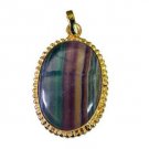 Riyogems Fluorite 18k Y Gold Plating Faith Pendant L 1.2in Gppflu-23005