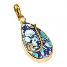 Riyogems Turquoise Gold Plated Costume Bridal Pendants L 2.1in Gpptur-82018