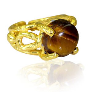 Riyo Tiger Eye 18 C Gold Plated Birthstones Ring Sz 7.5 Gprtey7.5-80011
