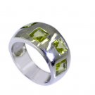 Riyo Peridot Silver Jewelry Casting Wide Silver Ring Sz 7 Srper7-58012