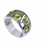 Riyo Peridot Silver Jewelry Casting Wide Silver Ring Sz 7 Srper7-58012
