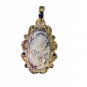 Riyogems Picture Jasper 18ct Ygold Plate Teardrop Pendant L 1.7in Gppjas-40038
