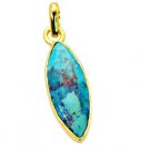 Riyogems Turquoise Gold Plated Sets Bow Pendants L 2.1in Gpptur-82042