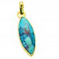 Riyogems Turquoise Gold Plated Sets Bow Pendants L 2.1in Gpptur-82042