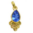 Riyogems Tanzanite Cz Base Matel Promise Pendants L 1.2in Gpptacz-108001