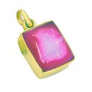 Riyogems Druzy Drusy 18kt Y.G. Plated Omega Pendants L 1.5in Gppdru-24067