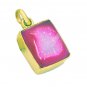 Riyogems Druzy Drusy 18kt Y.G. Plated Omega Pendants L 1.5in Gppdru-24067