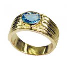 Riyo Blue Topaz Cz 18kt Gold Platings Engagement Ring Sz 7 Gprbtcz7-92028