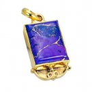 Riyogems Turquoise 18 Kt Y Gold Plating Ball Pendant L 2.1in Gpptur-82068