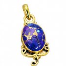 Riyogems Turquoise 18 Ct Ygold Plated Chandelier Pendants L 2.1in Gpptur-82065