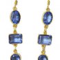 Riyogems A Blue Sapphire Cz Copper 18kt Gold Plated Resistant Earring L 2.5in Gp
