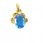 Riyogems Blue Topaz Cz Jewellery Gold Plated Nahual Pendant L 1.2in Gppbtcz-9202