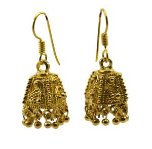 Riyogems A Plain Copper 18kt Gold Plated Polished Earring L 1.25in Gpejhu-120006