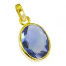 Riyogems Blue Sapphire Cz 18kt Gold Plating Daisy Duck Pendants L 1.1in Gppbscz-