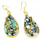 Riyogems Turquoise Gold Plate Manufacturer Huggy Earrings L 2.5in Gpetur-82012