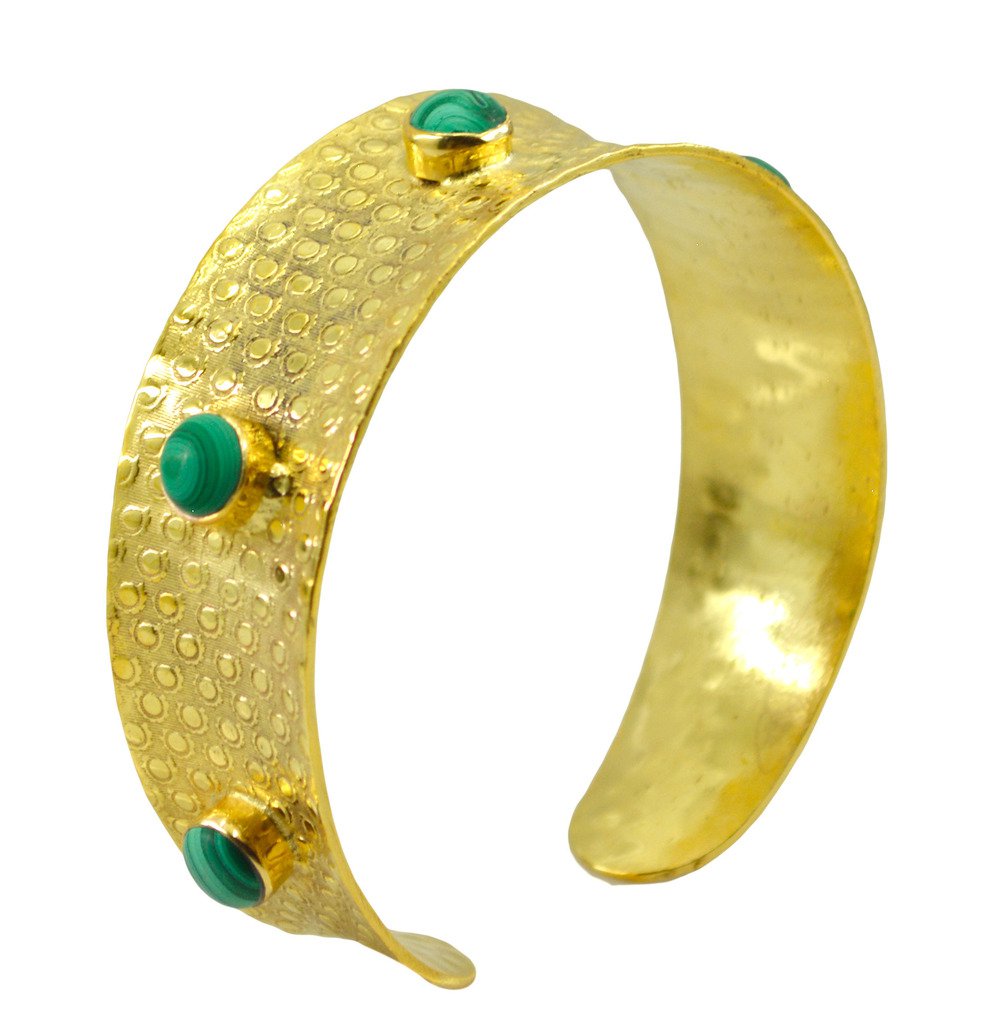 Riyo   Gemstone  18kt Gold Plated Metallic Bangle W 0.75in Gpbmul-52018