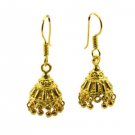 Riyogems A Plain Copper 18kt Gold Plated Ornate Earring L 1.25in Gpejhu-120004