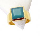 Riyo Green Onyx 18.Kt Gold Plated Class Ring Sz 8.5 Gprgon8.5-30051