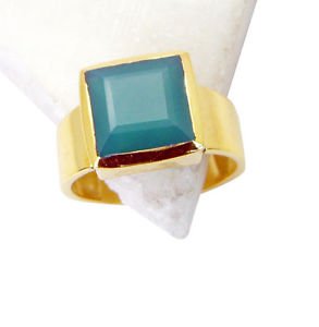 Riyo Green Onyx 18.Kt Gold Plated Class Ring Sz 8.5 Gprgon8.5-30051