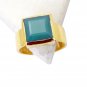 Riyo Green Onyx 18.Kt Gold Plated Class Ring Sz 8.5 Gprgon8.5-30051