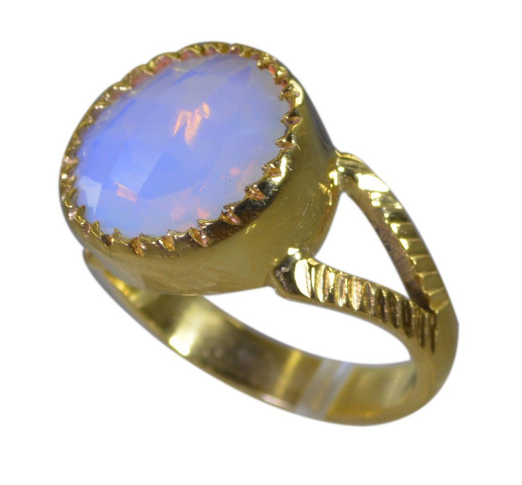 Riyo Purple Gold Plated Fire Opal CZ Ring yummy handmade gemstone jewellery GPRF