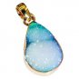 Riyogems Druzy Drusy Plated Gold Jewelry Cocktail Pendant L 1.4in Gppdru-24031