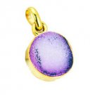 Riyogems Druzy Drusy 18 Ct Ygold Plating Row Pendants L 1.5in Gppdru-24058