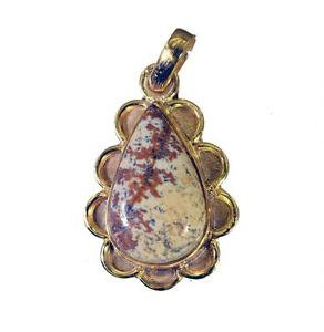 Riyogems Picture Jasper 18kt Y Gold Plating Tigger Pendant L 1.7in Gppjas-40039
