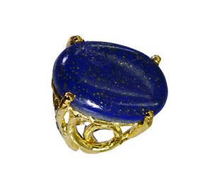 Riyo Lapis Lazuli 18.Kt Y Gold Plating Aqiq Ring Sz 6.5 Gprlla6.5-44061