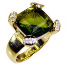 Riyo Peridot Cz Rhodium Plate Engagement Ring Sz 7.5 Gprpecz7.5-100020