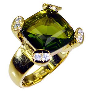 Riyo Peridot Cz Rhodium Plate Engagement Ring Sz 7.5 Gprpecz7.5-100020