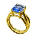 Riyo A Blue Saphire Cz  18kt Gold Plated Savvy Ring Gprbscz80-90034
