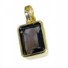 Riyogems Smoky Quartz Rhodium Plate Cocktail Pendant L 1.2in Gppsqu-76043
