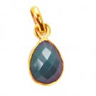 Riyogems Green Onyx 18 Ct Ygold Plating Graduated Pendant L 1.2in Gppgon-30002