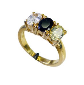 Riyo  Cz Gold Plate  Class Ring Sz 7 Gprmucz7-116047