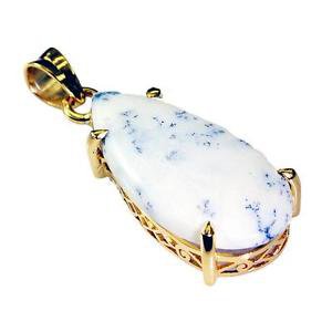 Riyogems Dendrite Opal 18c Ygold Plating Crown Pendants L 1.5in Gppdop-20005