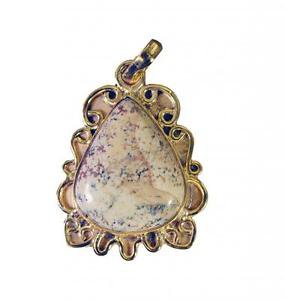 Riyogems Picture Jasper 18.Kt Base Matel Tassel Pendant L 1.7in Gppjas-40036