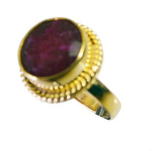 Riyo Indi Ruby Base Matel Y Gold Cocktail Ring Sz 7 Gpriru7-34069