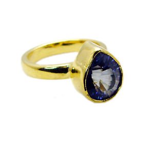Riyo Blue Mystic Quartz 18ct Ygold Plate Thumb Ring Sz 7 Gprbmq7-55012