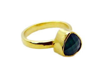 Riyo Green Onyx Rhodium Plate Classic Day Rings Sz 9 Gprgon9-30052