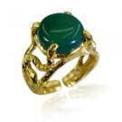 Riyo Green Onyx 18 Ct Ygold Plated Claddagh Ring Sz 6.5 Gprgon6.5-30059