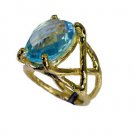 Riyo Blue Topaz 18kt Y.G. Plated Friendship Ring Sz 5.5 Gprbto5.5-10005