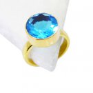 Riyo Blue Topaz Cz Gold Plated India  Mori Ring Sz 7 Gprbtcz7-92051