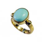 Riyo Turquoise 18k Gold Plating Class Ring Sz 5.5 Gprtur5.5-82106