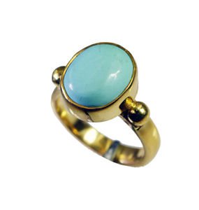 Riyo Turquoise 18k Gold Plating Class Ring Sz 5.5 Gprtur5.5-82106