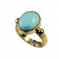 Riyo Turquoise 18k Gold Plating Class Ring Sz 5.5 Gprtur5.5-82106