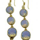 Riyogems White Fire Opal Cz Copper 18kt Gold Plated Latest Earring L 2.5in Gpefo